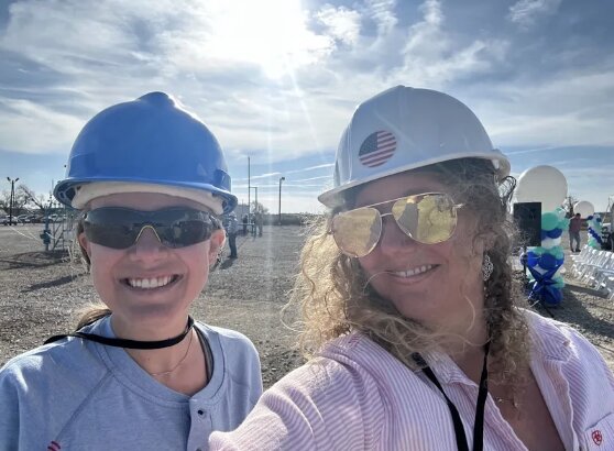Bright Sky team members on site in hard hats