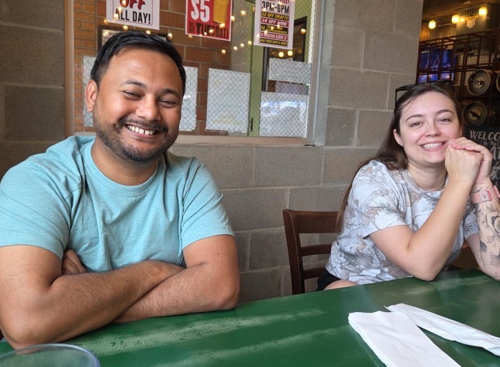 Bright Sky team members sharing a team lunch